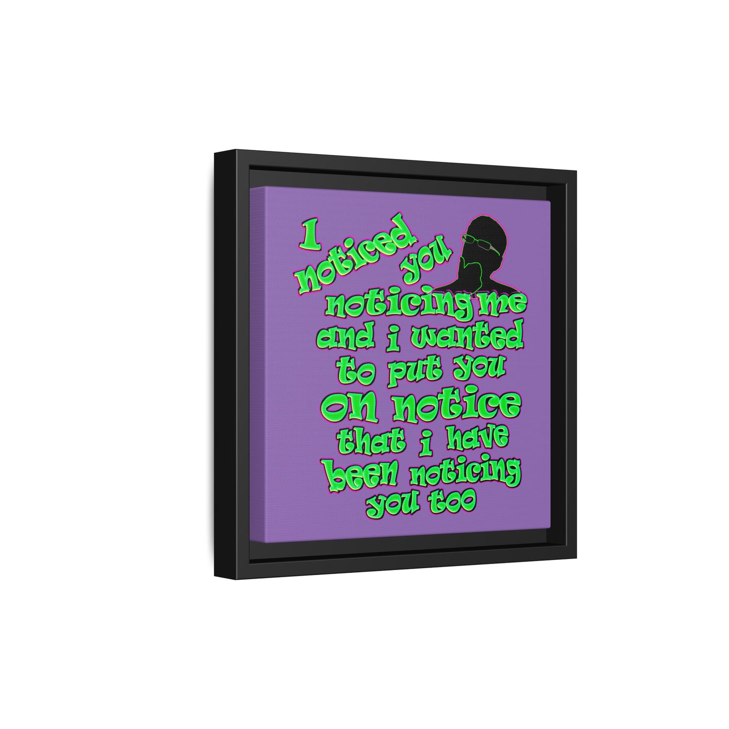 noticed you noticing - framed canvas art (light purple)