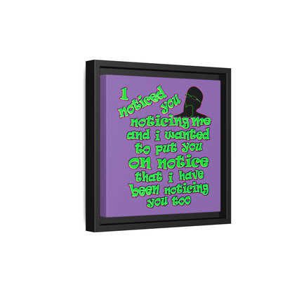 noticed you noticing - framed canvas art (light purple)