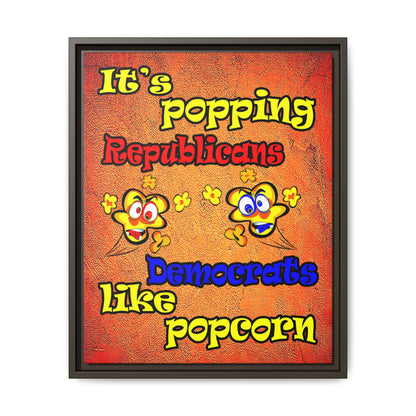 popping like popcorn - framed canvas art (burnt orange)