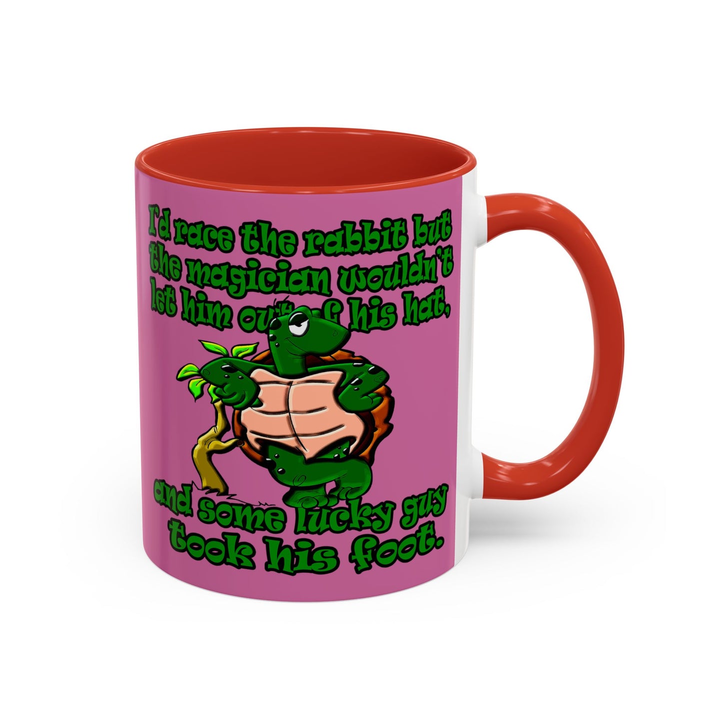 turtle race - Accent Mug (light pink)