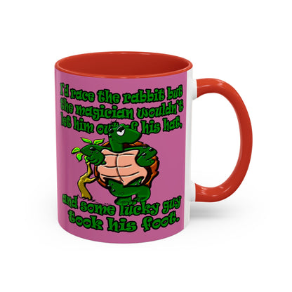 turtle race - Accent Mug (light pink)