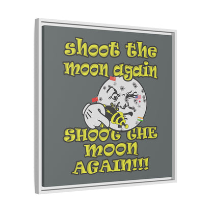 shoot the moon again - framed canvas art (dark grey)