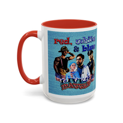 rw&b lives matter - Accent Mug (faded blue)