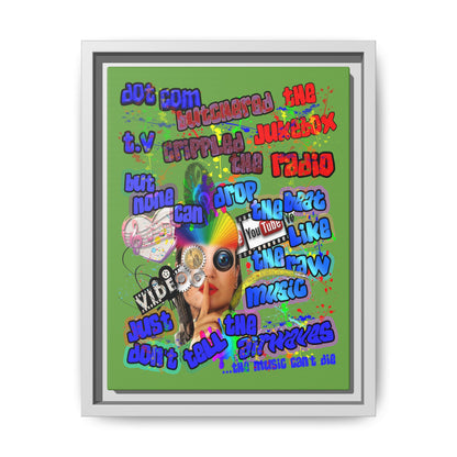 drop the beat - framed canvas art (green)