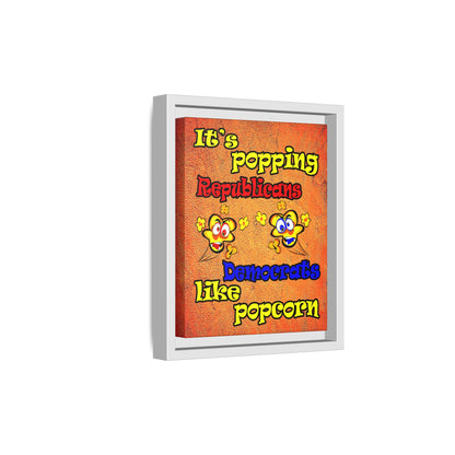 popping like popcorn - framed canvas art (burnt orange)