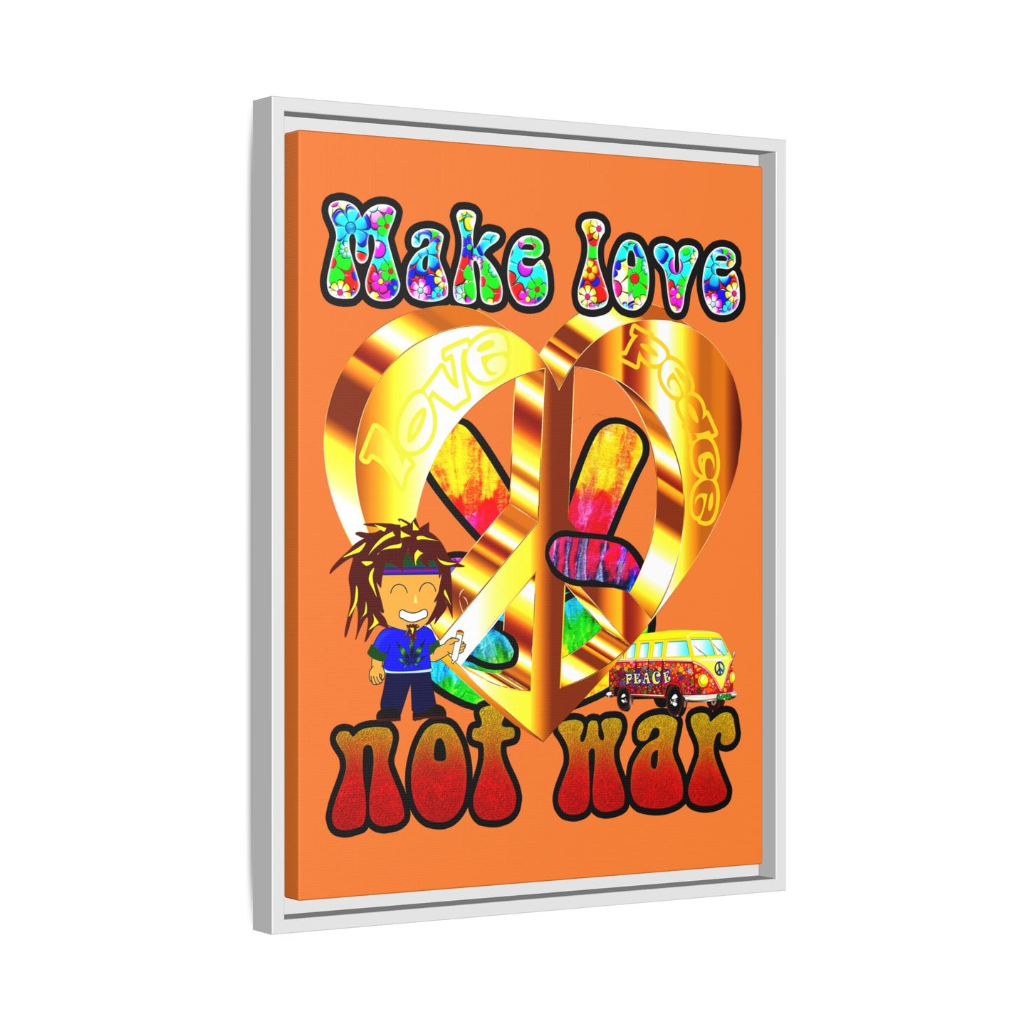 love peace - framed canvas art (crusta)