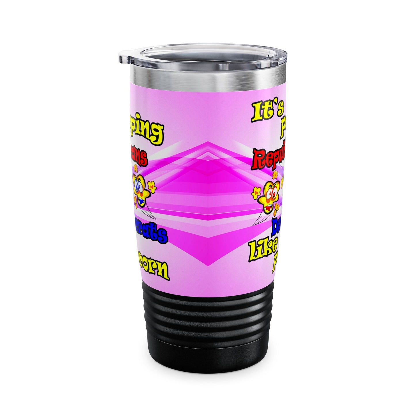 popping like popcorn - Ringneck Tumbler, 20oz (light blue-pink wave)