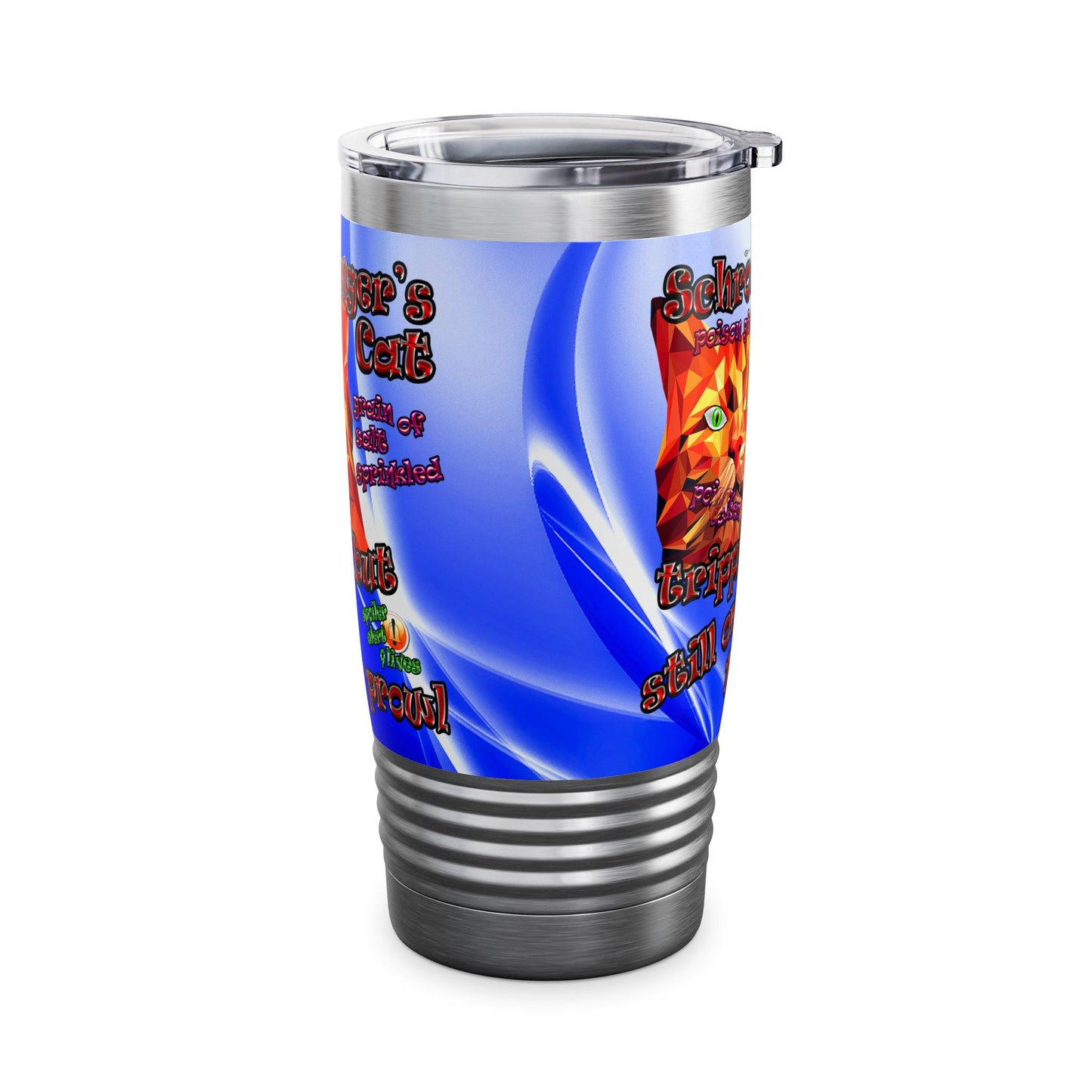 schrodinger's cat - Ringneck Tumbler, 20oz (blue-white wave)