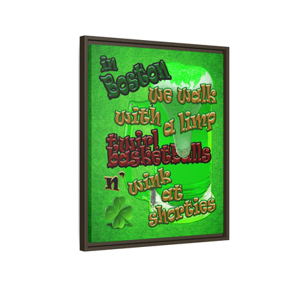 celtics logo - framed canvas art (green turf)