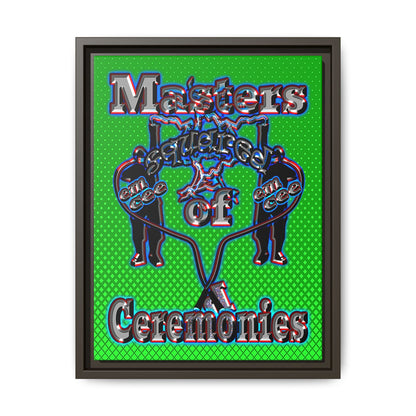 em cee squared - framed canvas art (logo green)