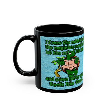 turtle race - Black Mug (faded dark blue)