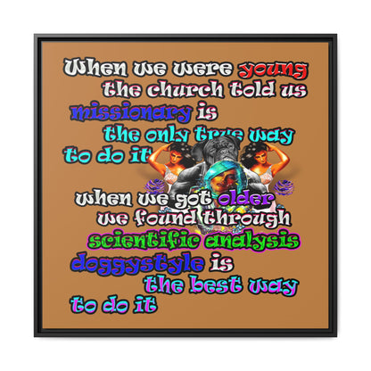 doggystyle - framed canvas art (light brown)