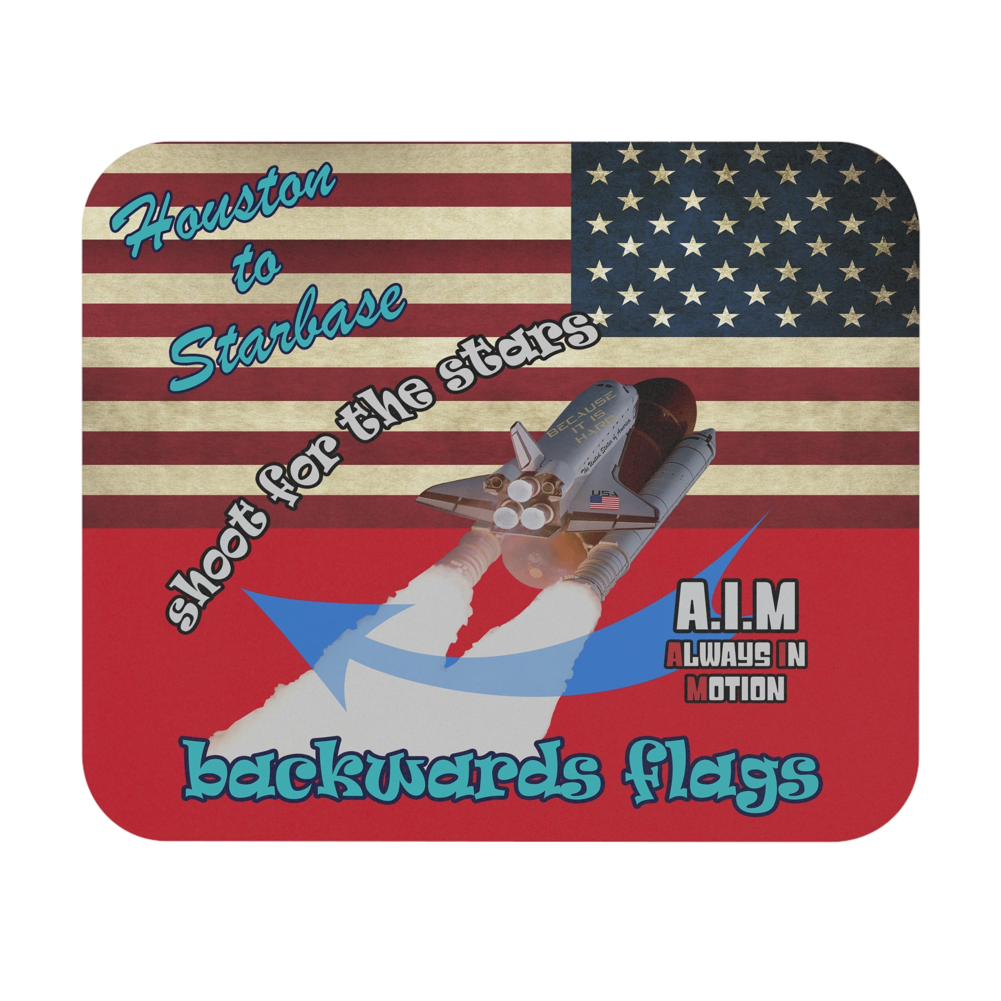 shoot for the stars - Mouse Pad (Rectangle) - (dark red)