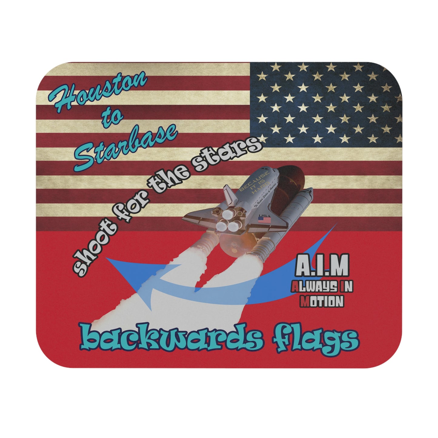 shoot for the stars - Mouse Pad (Rectangle) - (dark red)