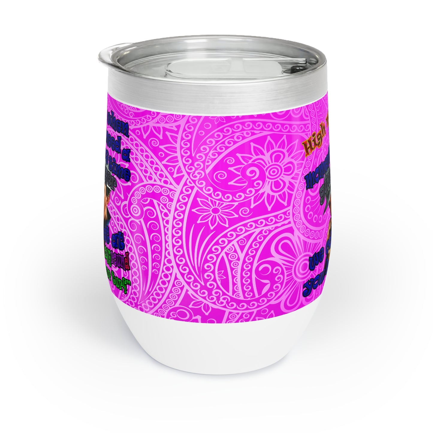 high noon - Chill Wine Tumbler (pink swirl)