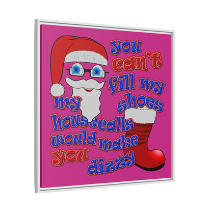 santa's shoes - framed canvas art (pink)