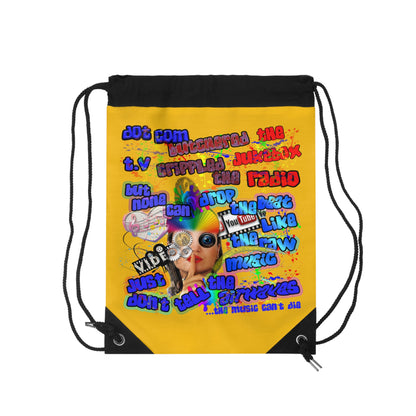 drop the beat - Drawstring Bag (yellow)