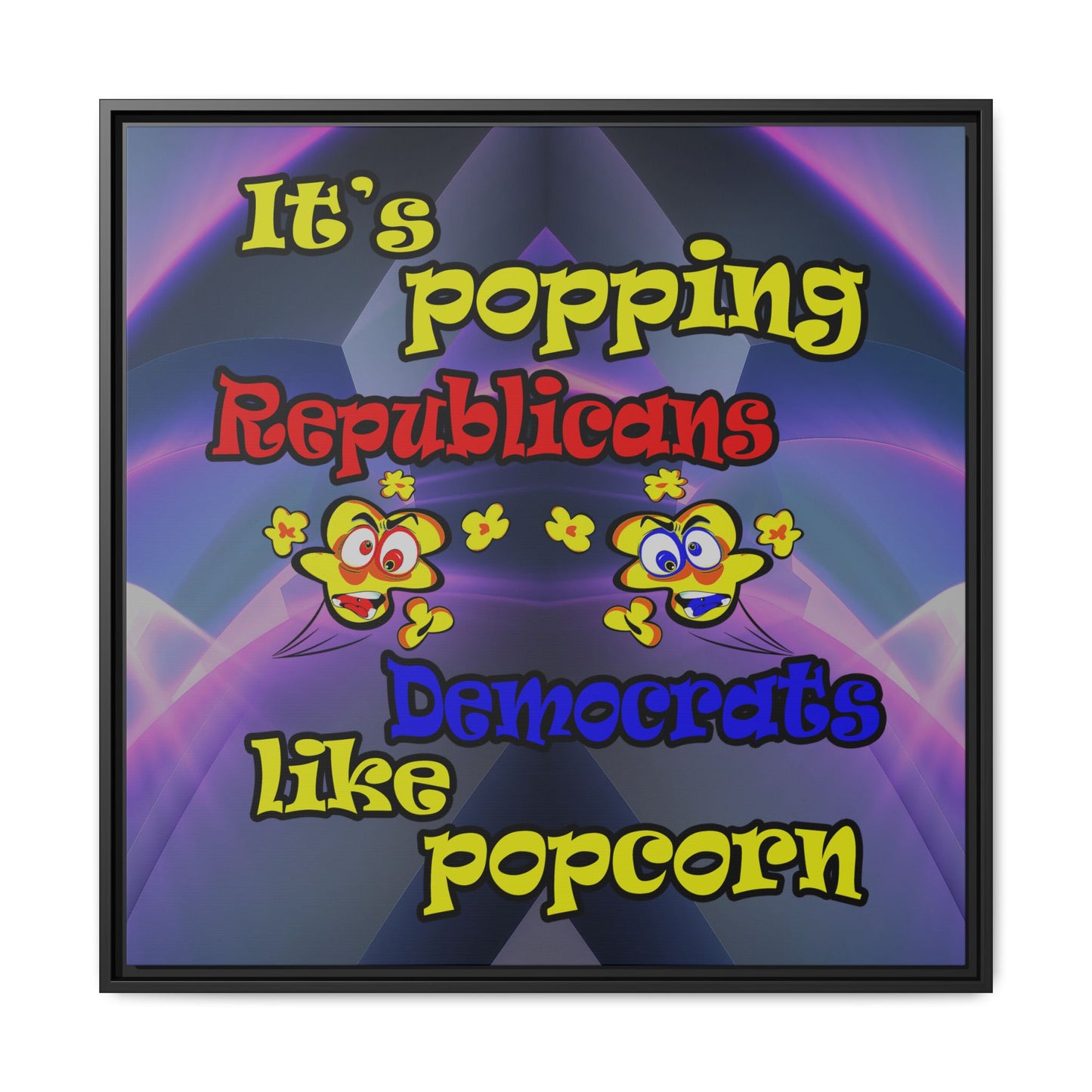 popping like popcorn - framed canvas art (grey-pink wave)