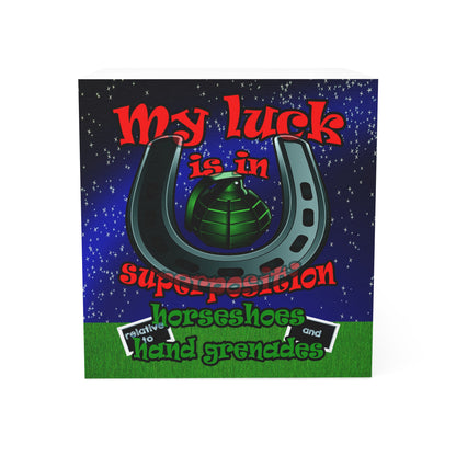 my luck - note cube ('snoops' background)