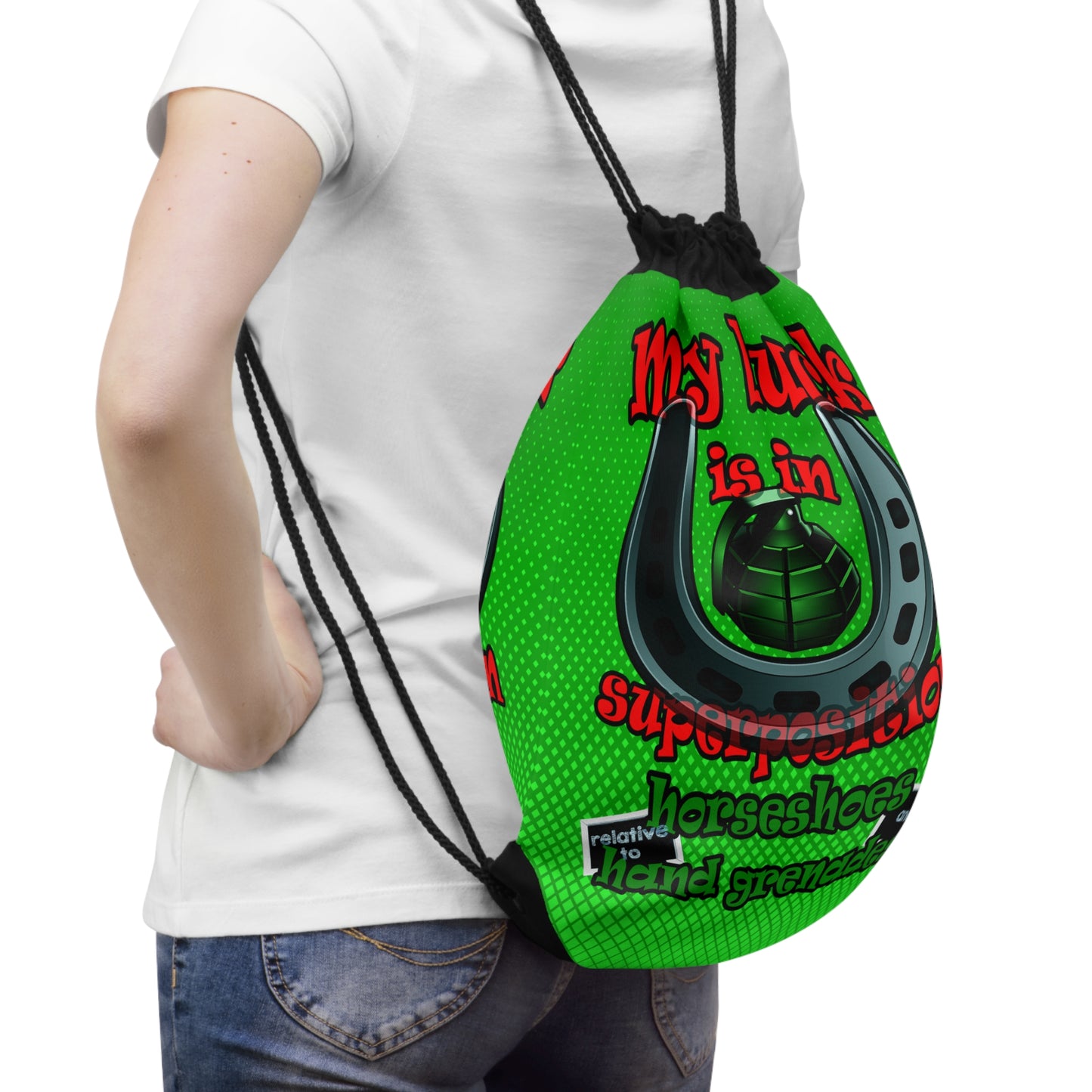 my luck - Drawstring Bag (logo green)