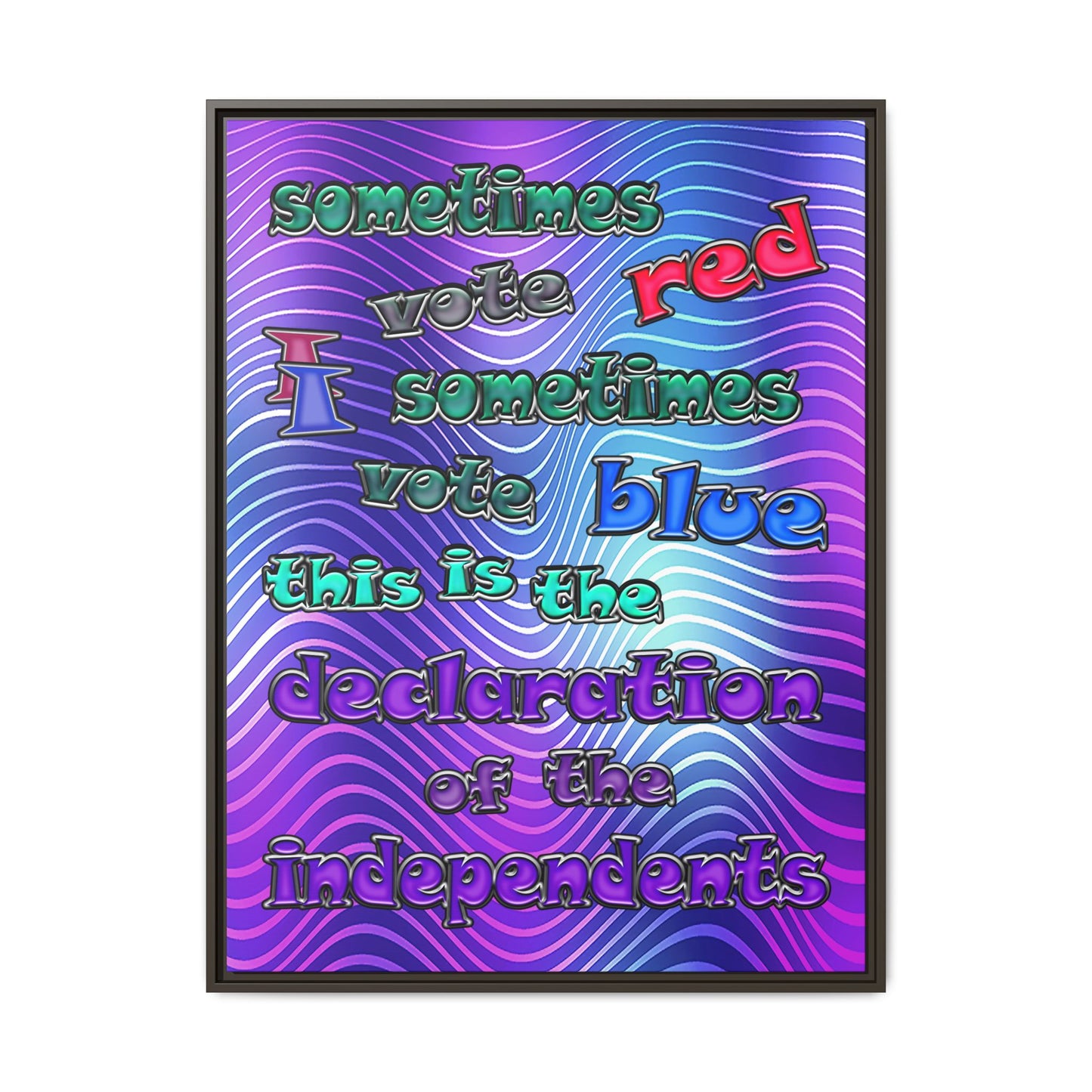 declaration of the independents - framed canvas art (purple wave)
