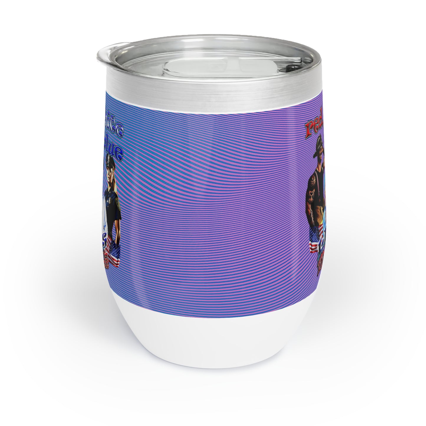 rw&b lives matter - Chill Wine Tumbler (light blue-purple wave)