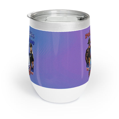 rw&b lives matter - Chill Wine Tumbler (light blue-purple wave)