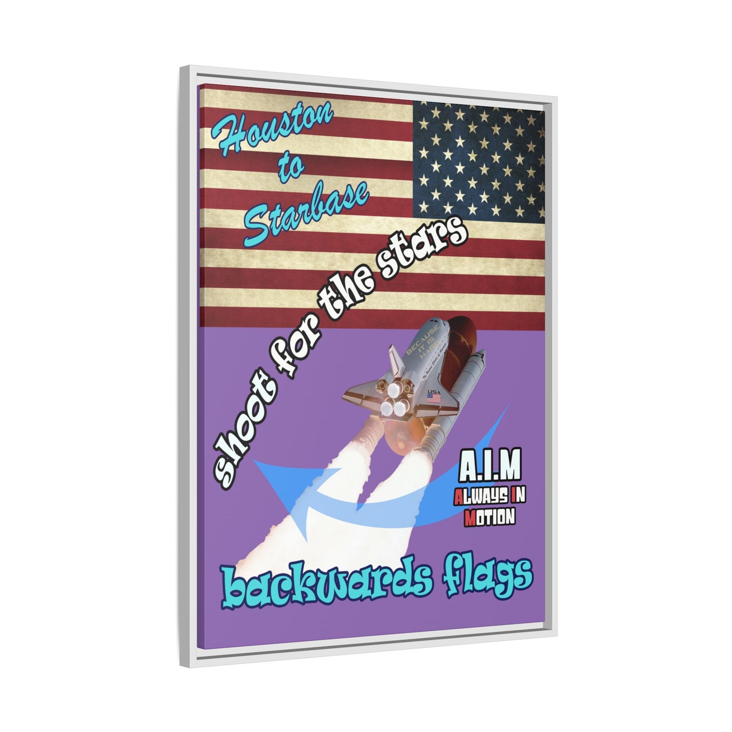 shoot for the stars - framed canvas art (light purple)