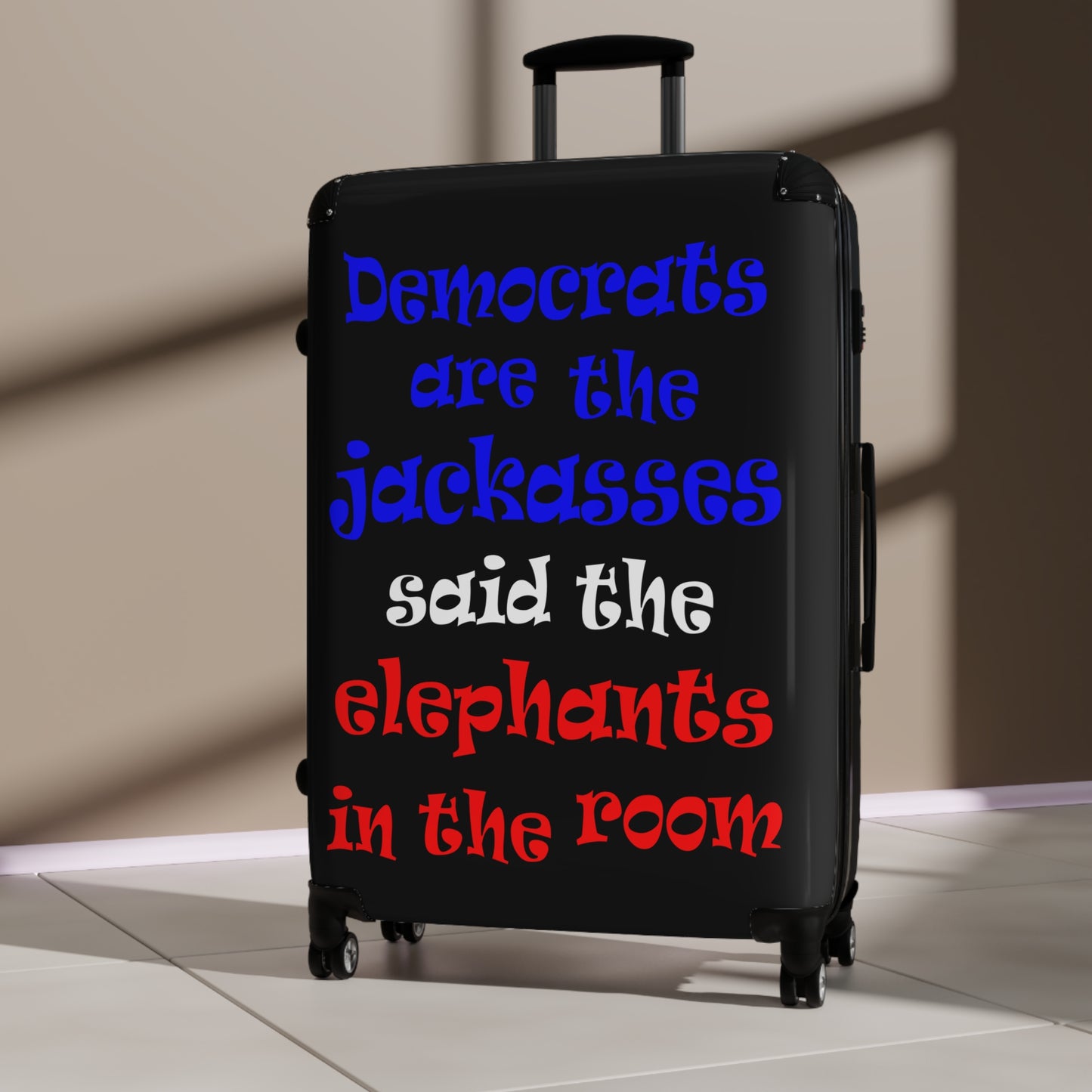 donkeys and elephants - Suitcase (black)