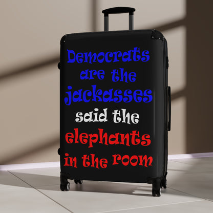 donkeys and elephants - Suitcase (black)