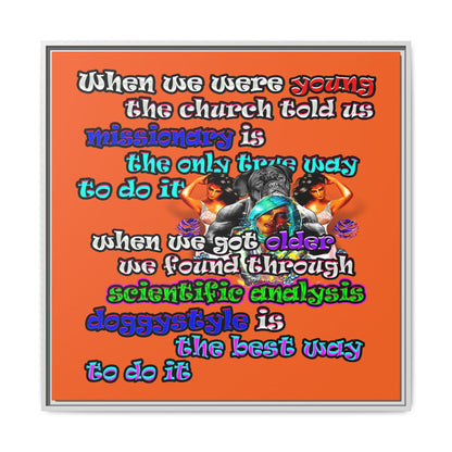 doggystyle - framed canvas art (orange)