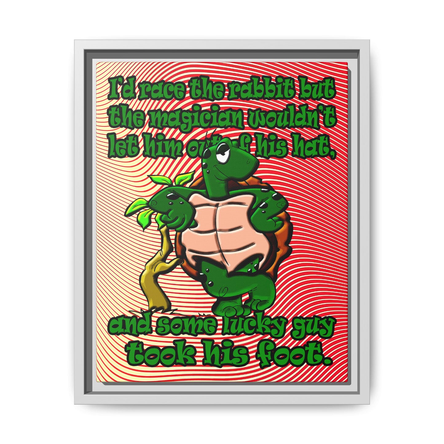 turtle race - framed canvas art (yellow-orange wave)