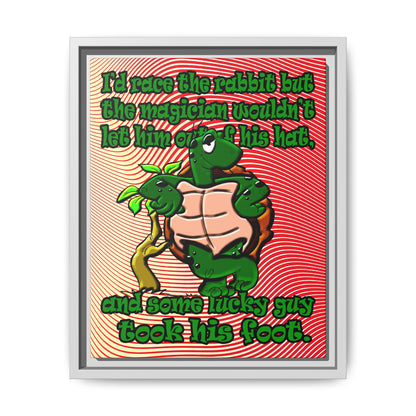 turtle race - framed canvas art (yellow-orange wave)
