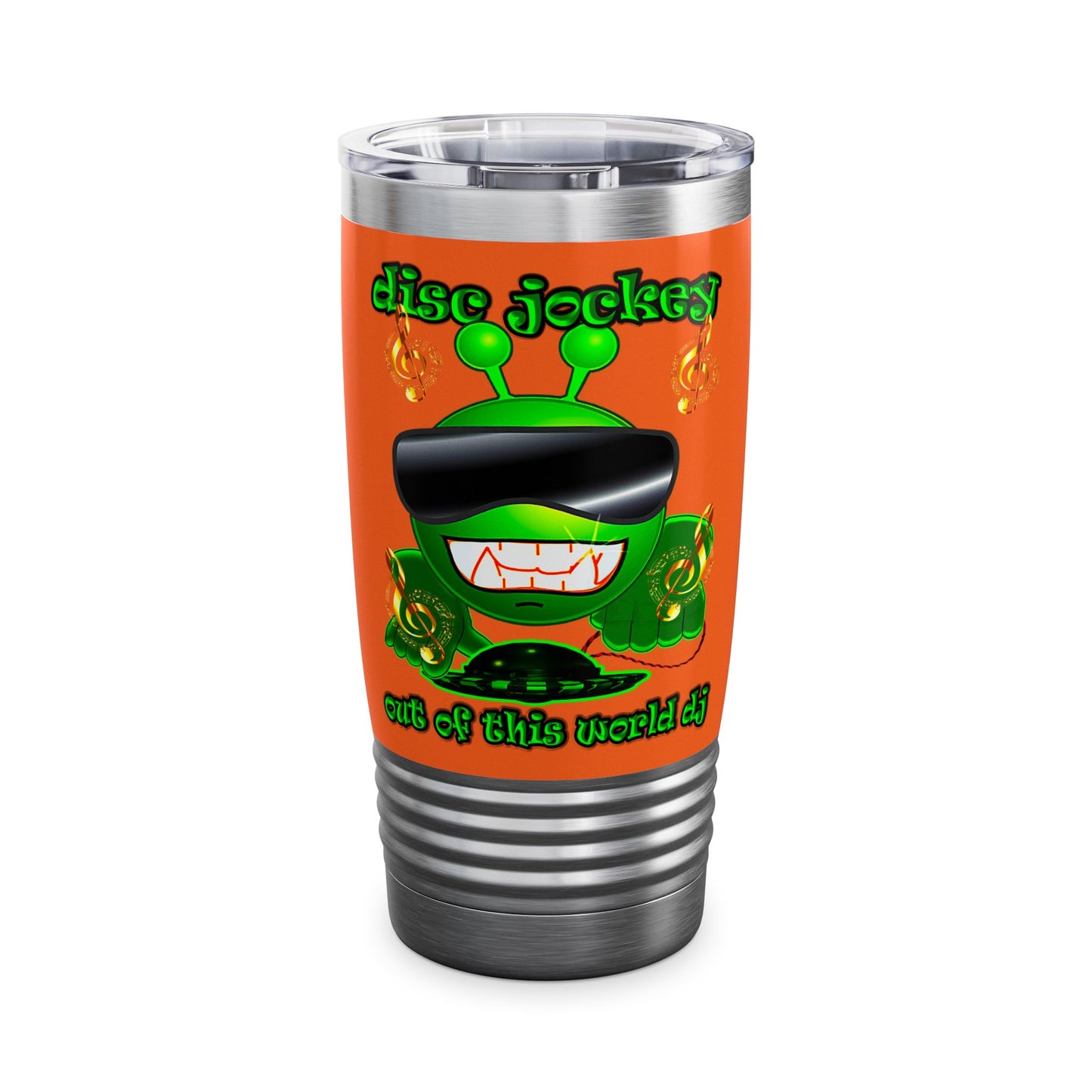 disc jockey - Ringneck Tumbler, 20oz (orange)