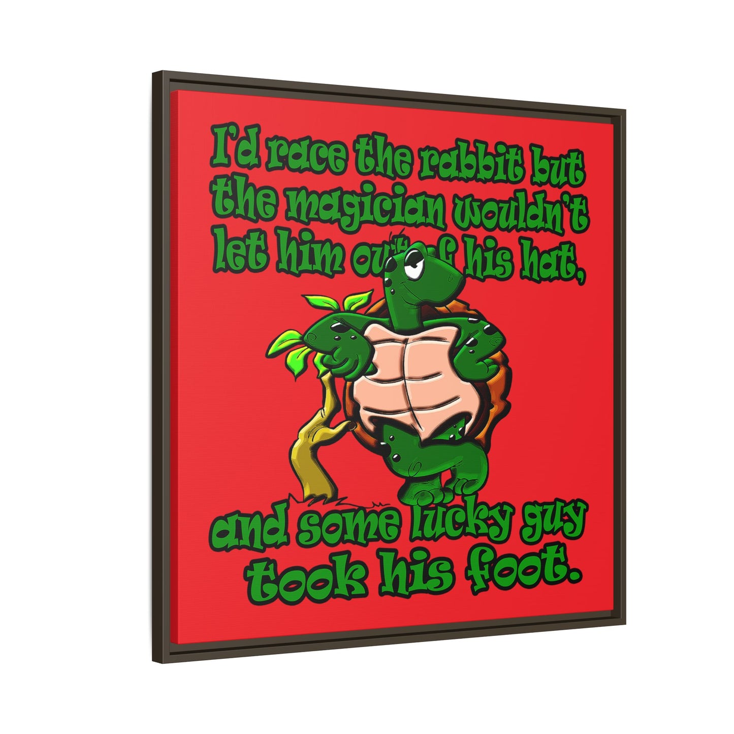 turtle race - framed canvas art (red)
