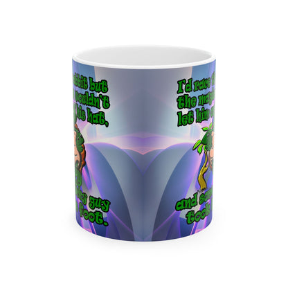 turtle race - White Mug (grey-pink wave)