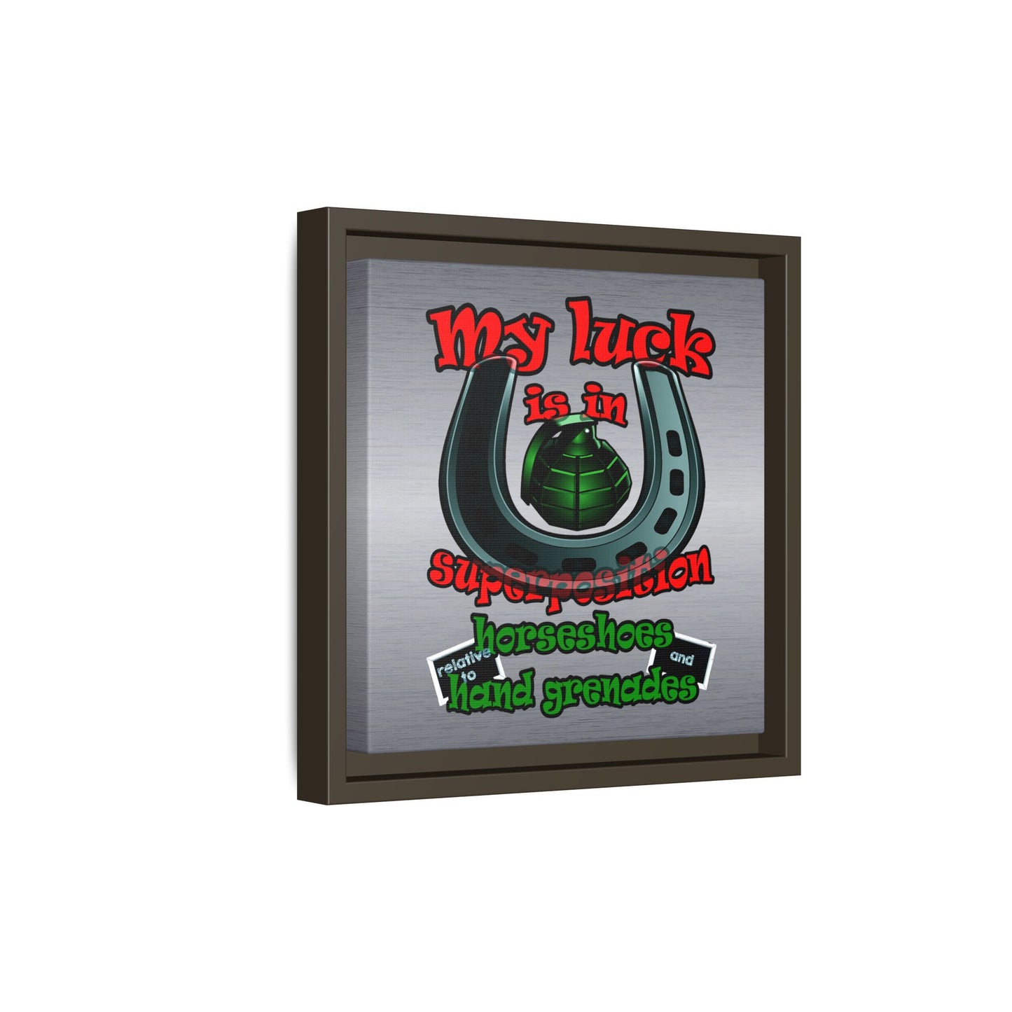 my luck - framed canvas art (brushed nickel)