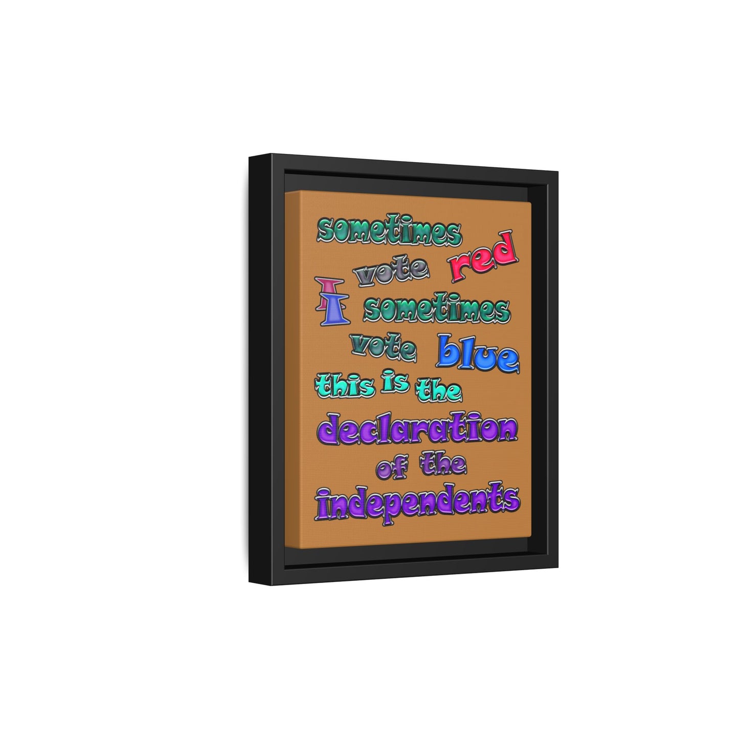 declaration of the independents - framed canvas art (light brown)