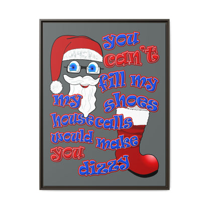 santa's shoes - framed canvas art (dark grey)