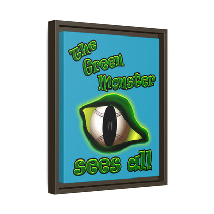 green monster - framed canvas art (turquoise)