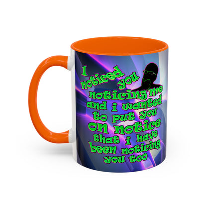 noticed you noticing - Accent Mug (grey-pink wave)
