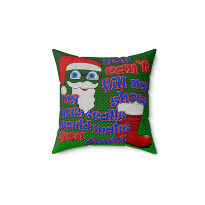 santa's shoes - Faux Suede Square Pillow - (logo green)