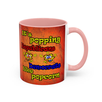 popping like popcorn - Accent Mug (burnt orange)