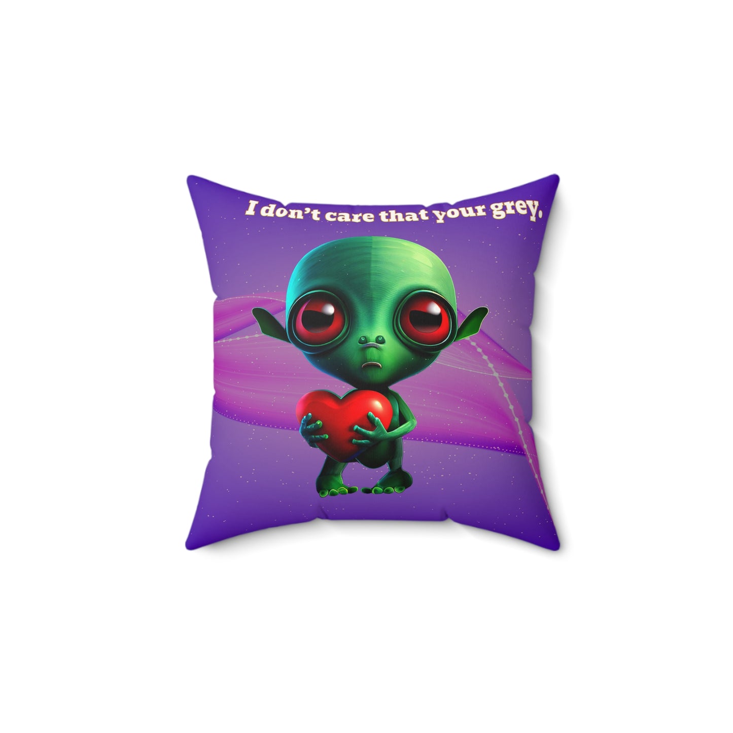 I don't care that your grey - Faux Suede Square Pillow - (purple-pink wave)