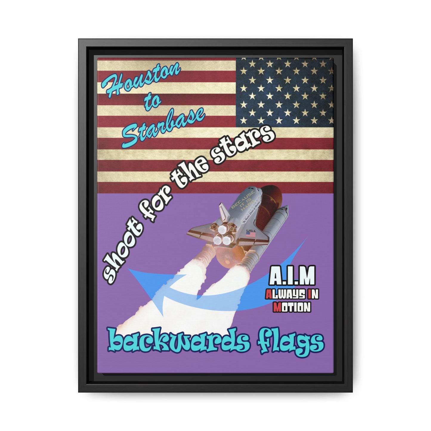 shoot for the stars - framed canvas art (light purple)