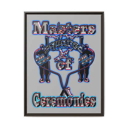 em cee squared - framed canvas art (light grey)