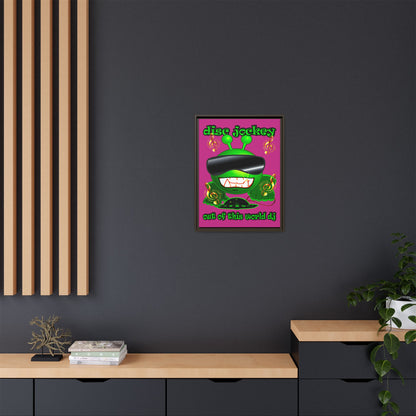 disc jockey - framed canvas art (pink)