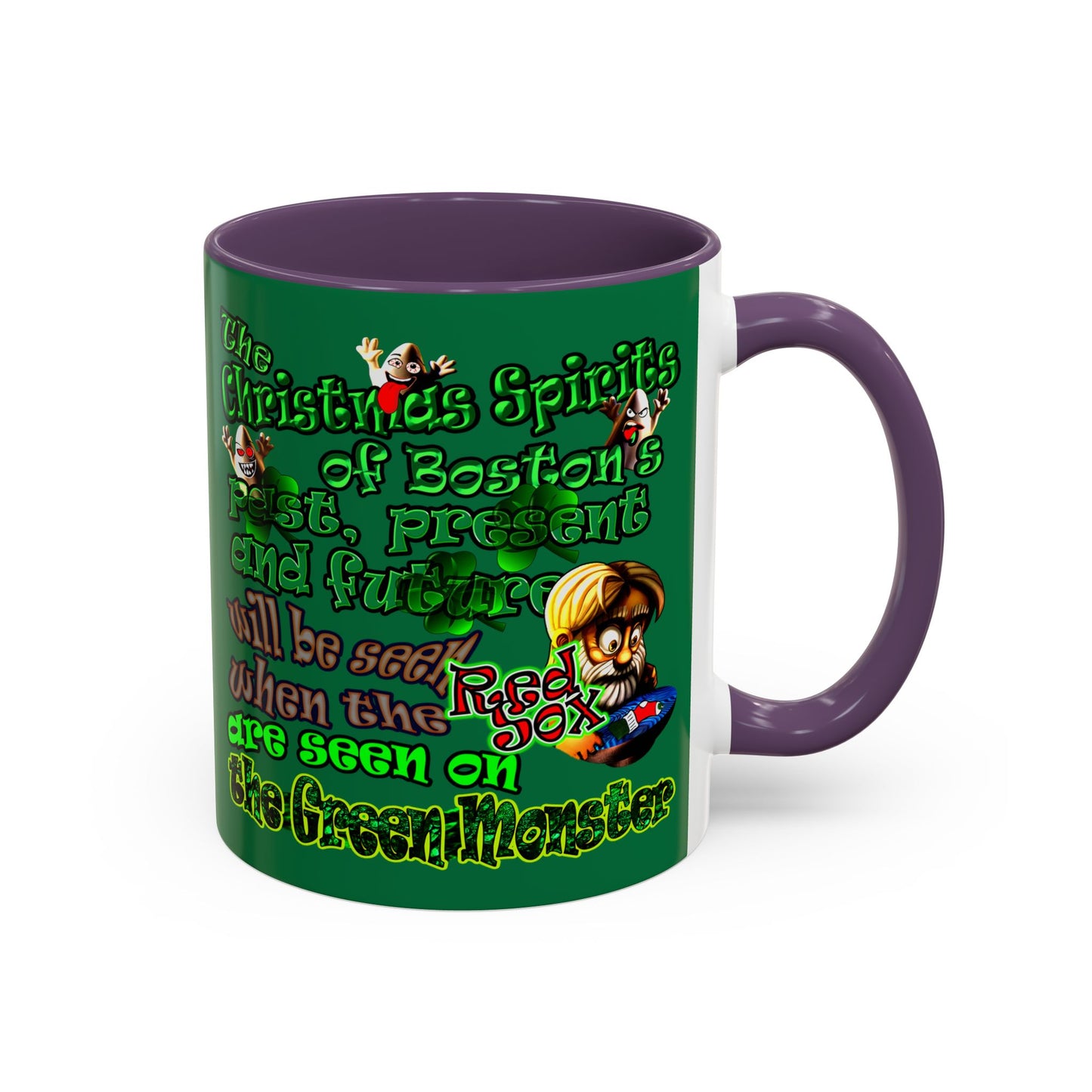 christmas spirits of boston - Accent Mug (dark green)