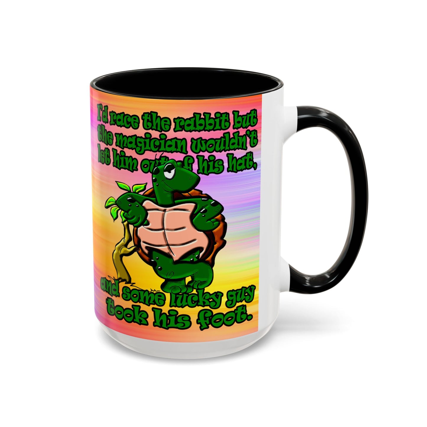 turtle race - Accent Mug (color blur)