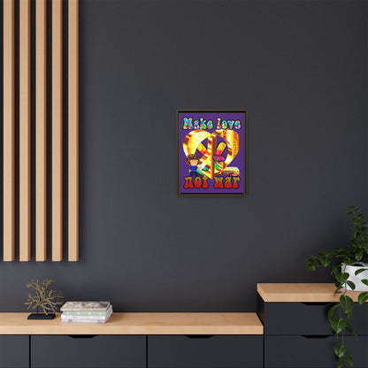 love peace - framed canvas art (purple)